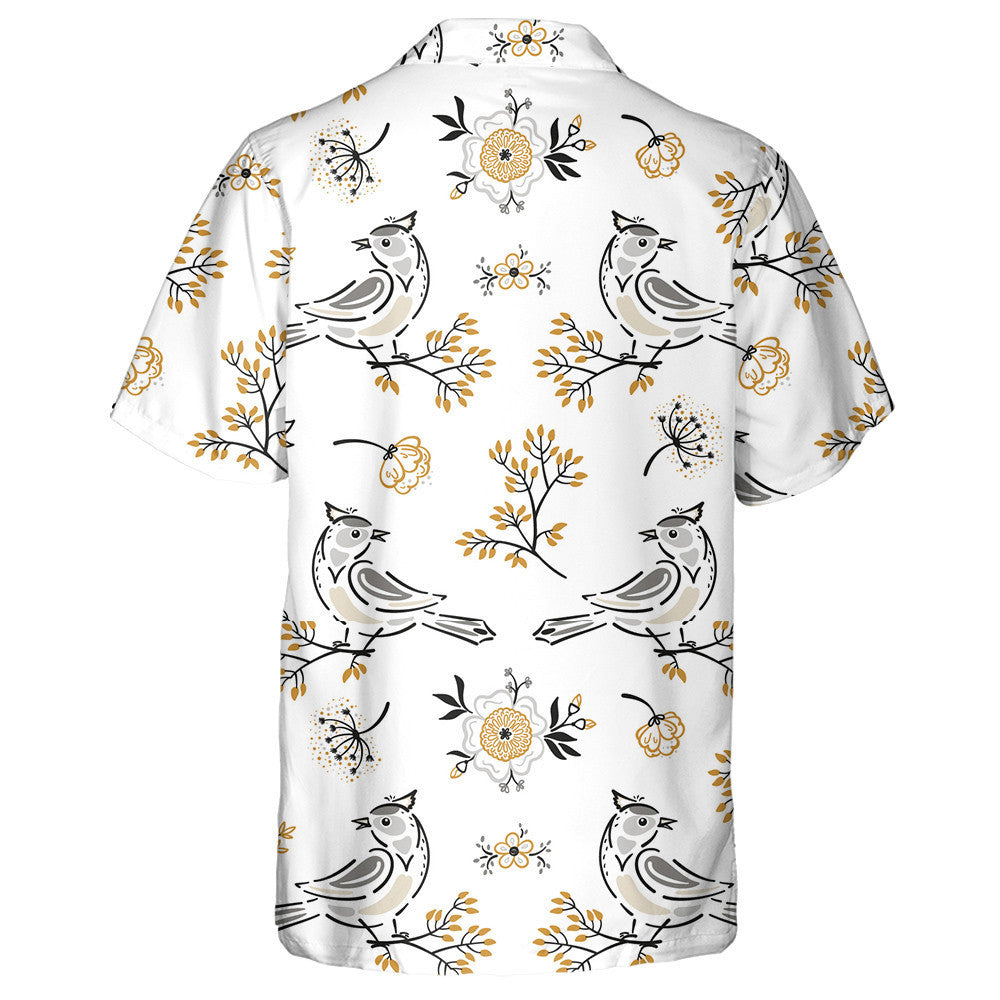 Spring Floral With Birds Flowers And Leave Hawaiian Shirt, Hawaiian Shirt Gift, Christmas Gift