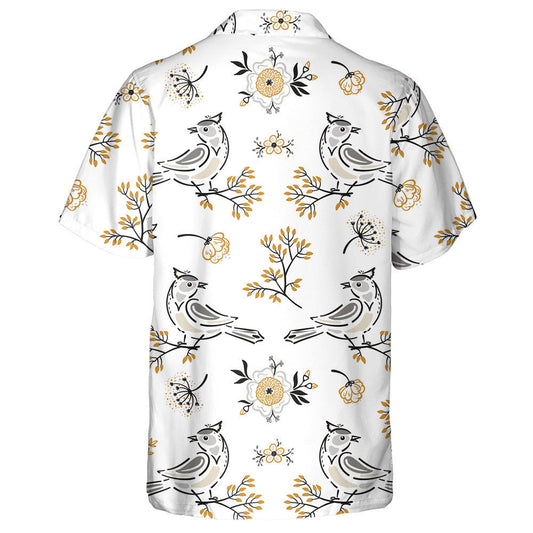 Spring Floral With Birds Flowers And Leave Hawaiian Shirt, Hawaiian Shirt Gift, Christmas Gift