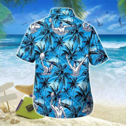 Water Polo And Blue Sea Design Hawaiian Shirt, Hwaiian For Gift