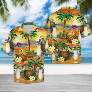 Amazing Summer Paradise Pina Colada Pattern Hawaiian Shirt, Hawaiian Shirt Gift, Christmas Gift