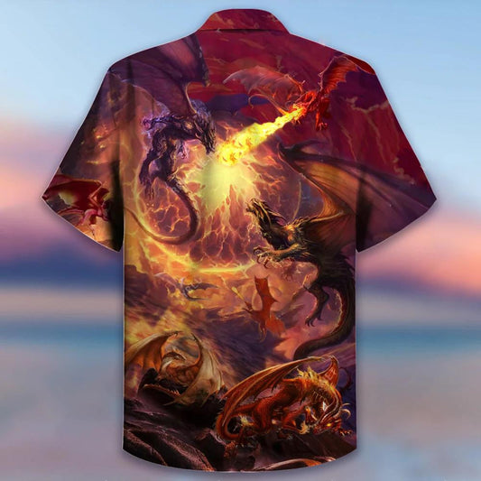 Bronntanas Crios Contúirteach Fire Dragon Do Lovers Ainmhithe Léine Haváís, Bronntanas Léine Haváís, Bronntanas Nollag