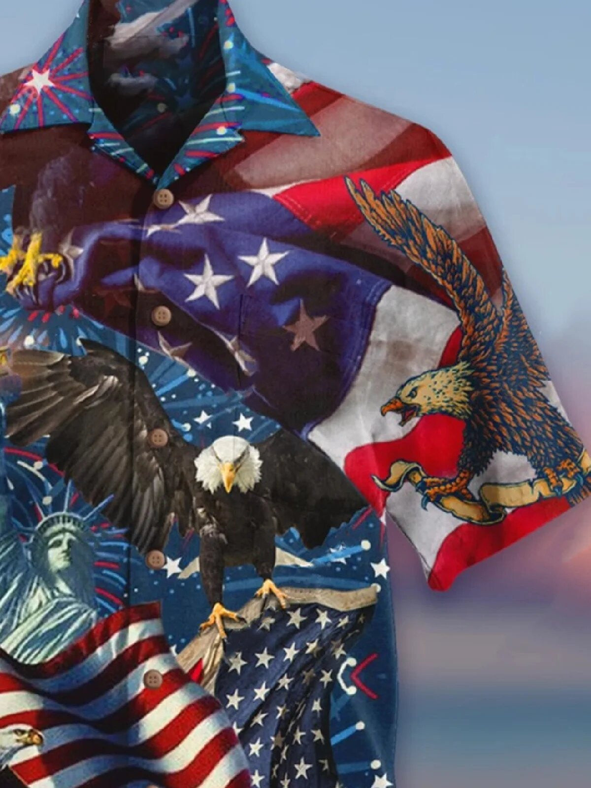 Powerful Falg USA Crazy Ornamental Hawaiian Shirt,Hawaiian Shirt Gift, Christmas Gift