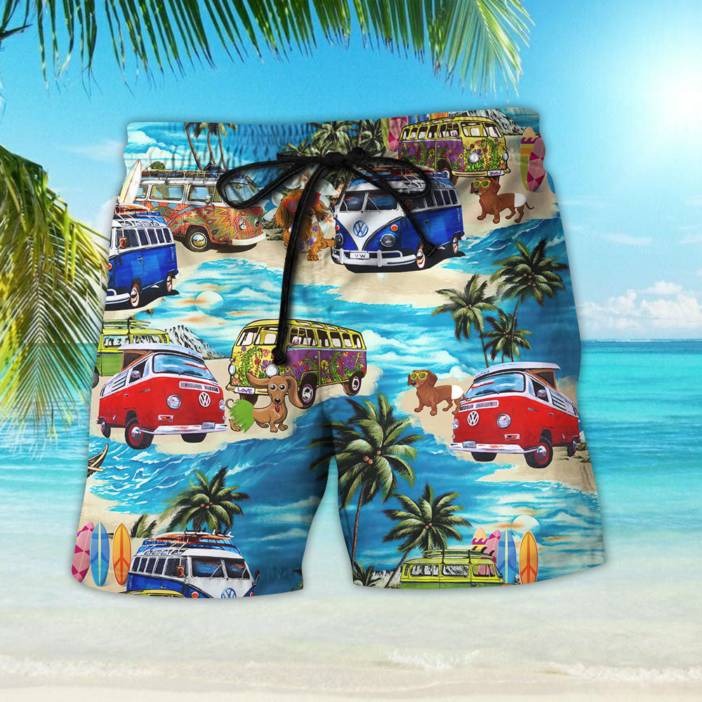 Beach Hawaii Dachshund Dog Hawaiian Shirt,Hawaiian Shirt Gift, Christmas Gift