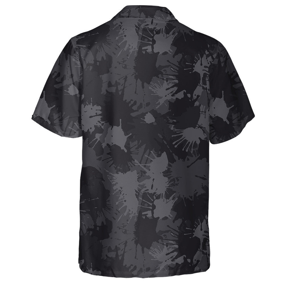 Modern Fashion Splashed Ink In Gray Pattern Hawaiian Shirt, Hawaiian Shirt Gift, Christmas Gift