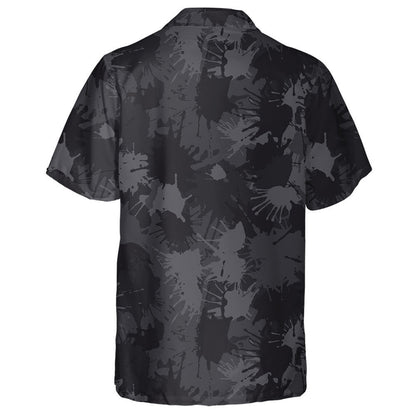 Modern Fashion Splashed Ink In Gray Pattern Hawaiian Shirt, Hawaiian Shirt Gift, Christmas Gift