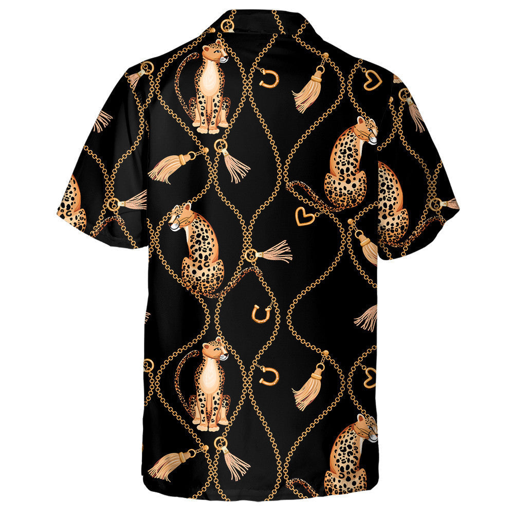 Leopards Golden Chains In Luxury Style Hawaiian Shirt, Hawaiian For Gift