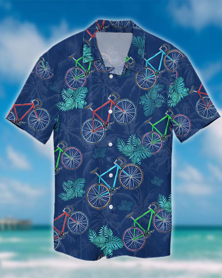 CYCLING TROPICAL HAWAIIAN SHIRT, Hwaiian For Gift