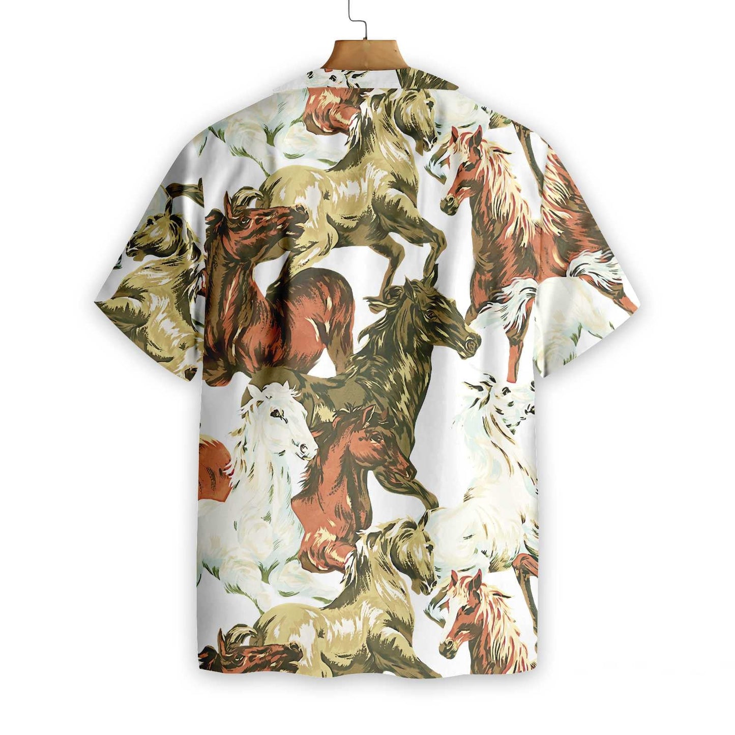 Wild And Free Horses Painting Design Hawaiian Shirt, Hwaiian For Gift
