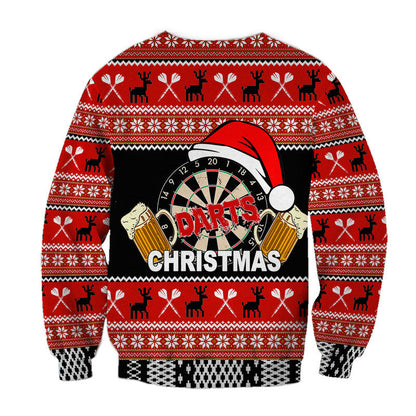 Darts And Beer For Christmas Sweatshirt Christmas Ugly Sweater, Christmas Gift, Gift Christmas 2024