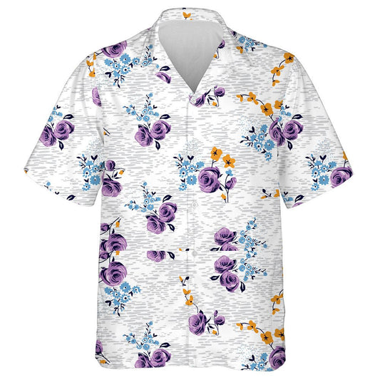 Bláth Rósanna Violet Pretty Ar Melange Dearadh Uiscedhath Léine Haváís, Bronntanas Léine Haváís, Bronntanas Nollag