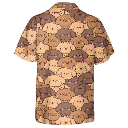 Friendly Baby Dogs Character In Cartoon Background Hawaiian Shirt, Hawaiian Shirt Gift, Christmas Gift