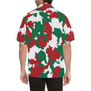 Christmas Color Green And Red Camo Design Hawaiian Shirt, Hawaiian Shirt Gift, Christmas Gift.