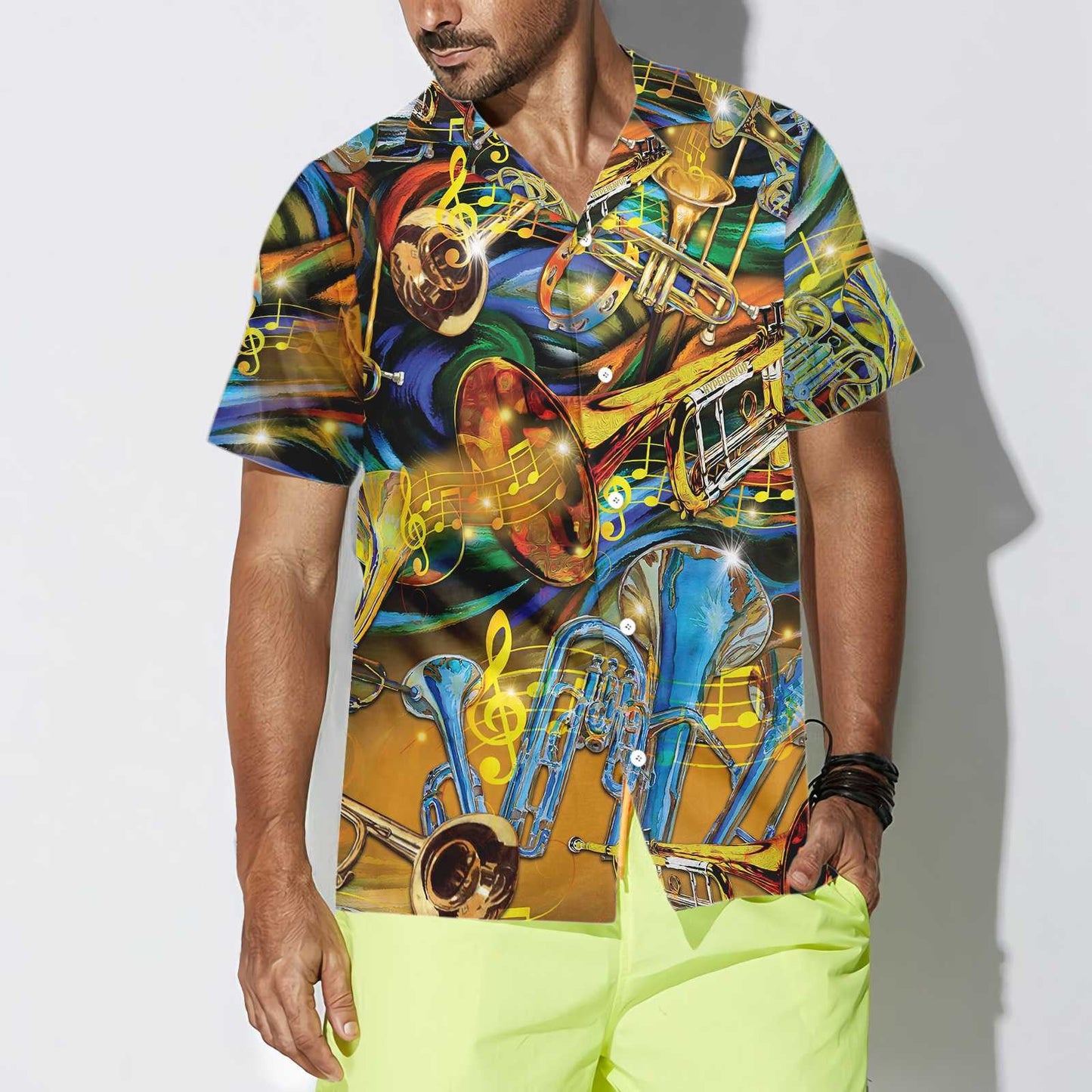 Cool Musical Instrument Saxophone Hawaiian Shirt,Hawaiian Shirt Gift, Christmas Gift