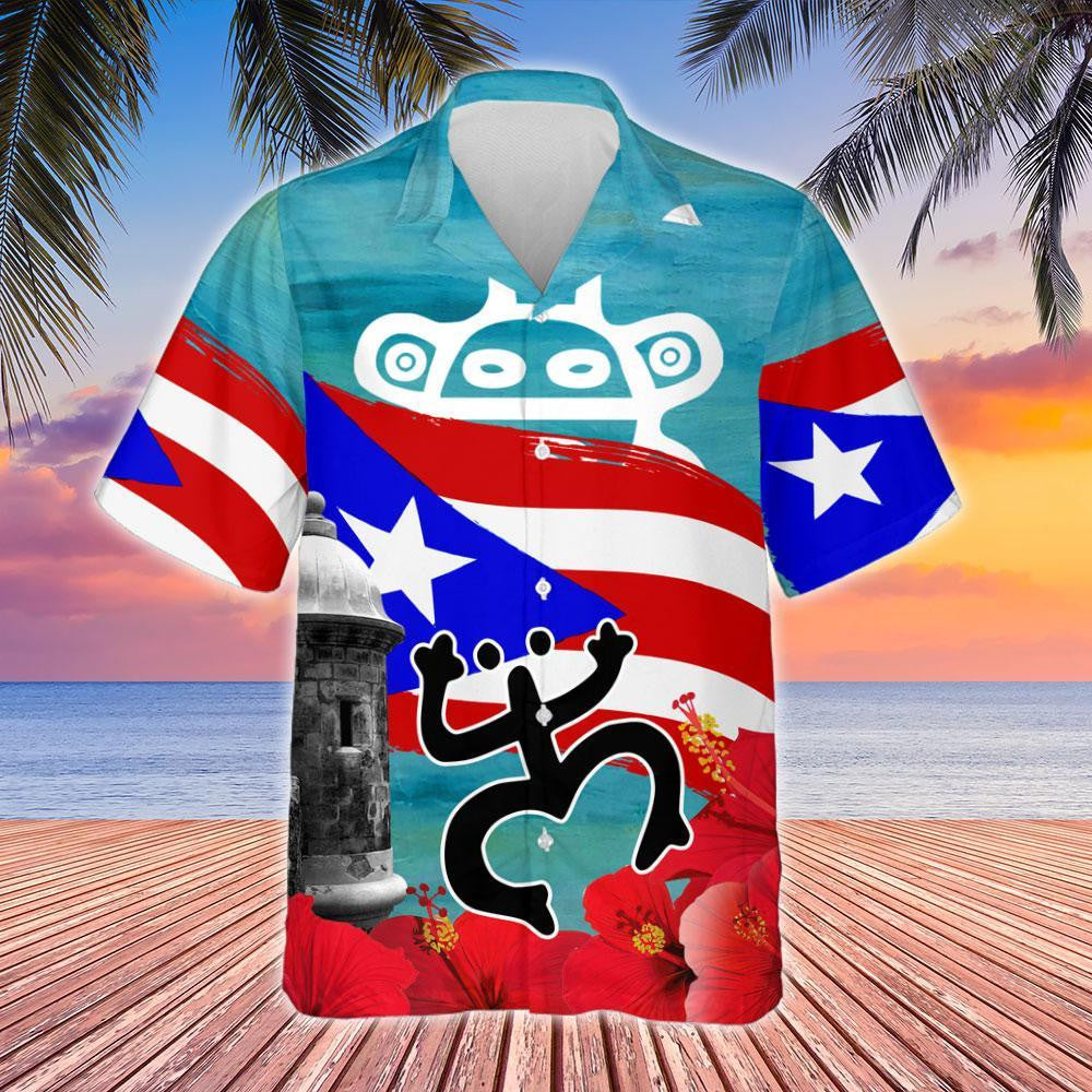 Crimson And Teal Bródúil as Pórtó Ríce Dearadh Léine Haváís, Bronntanas Léine Haváíais, Bronntanas Nollag