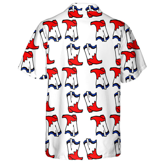 Lá na Saoirse Cuimhneacháin Buataisí Bó Patrún Doodle Tarraingthe Léine Haváís, Bronntanas Léine Haváíais, Bronntanas Nollag