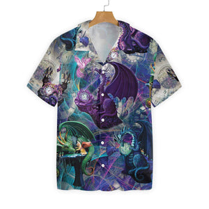 World Of Mythology Dragon Background Hawaiian Shirt, Hwaiian For Gift