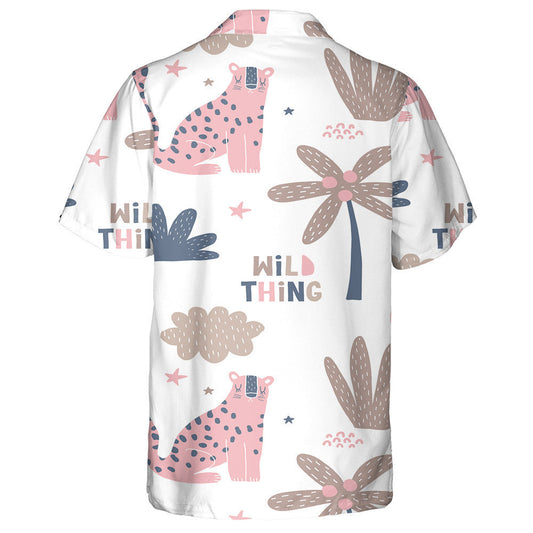 Cartún Nua-Aimseartha Leopard Wild Thing Cóisir Safari Léine Haváís, Bronntanas Léine Haváís, Bronntanas Nollag