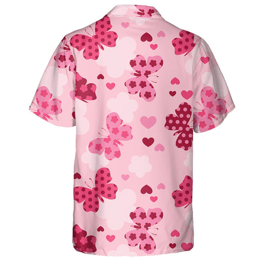 Theme Love With Cute Butterflies And Hearts Hawaiian Shirt, Hawaiian Shirt Gift, Christmas Gift