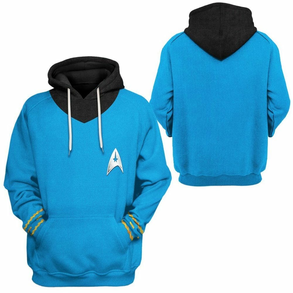 3D Star Trek An tSraith Bhunaidh 1966 1969 Éadaí Cochaillín Tléine Gorm Saincheaptha