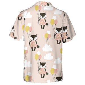 Cute Cats With Balloons And Clouds Hawaiian Shirt,Hawaiian Shirt Gift, Christmas Gift
