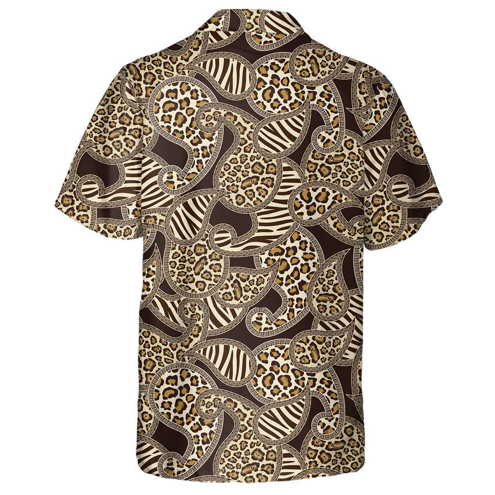 Paisley Style With Animal Leopard Skin Background Hawaiian Shirt, Hawaiian Shirt Gift, Christmas Gift