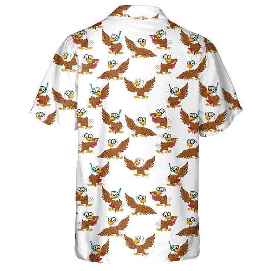 Cute Animal Eagle In Different Actions Hawaiian Shirt,Hawaiian Shirt Gift, Christmas Gift