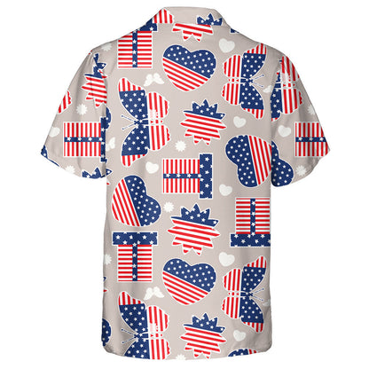 Bronntanas Féileacán Agus Siombail Croí Monacrómach Bratach Amracach Léine haváí, Bronntanas Léine haváí, Bronntanas Nollag