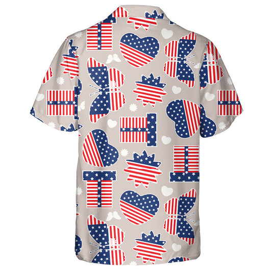 Bronntanas Féileacán Agus Siombail Croí Monacrómach Bratach Amracach Léine haváí, Bronntanas Léine haváí, Bronntanas Nollag