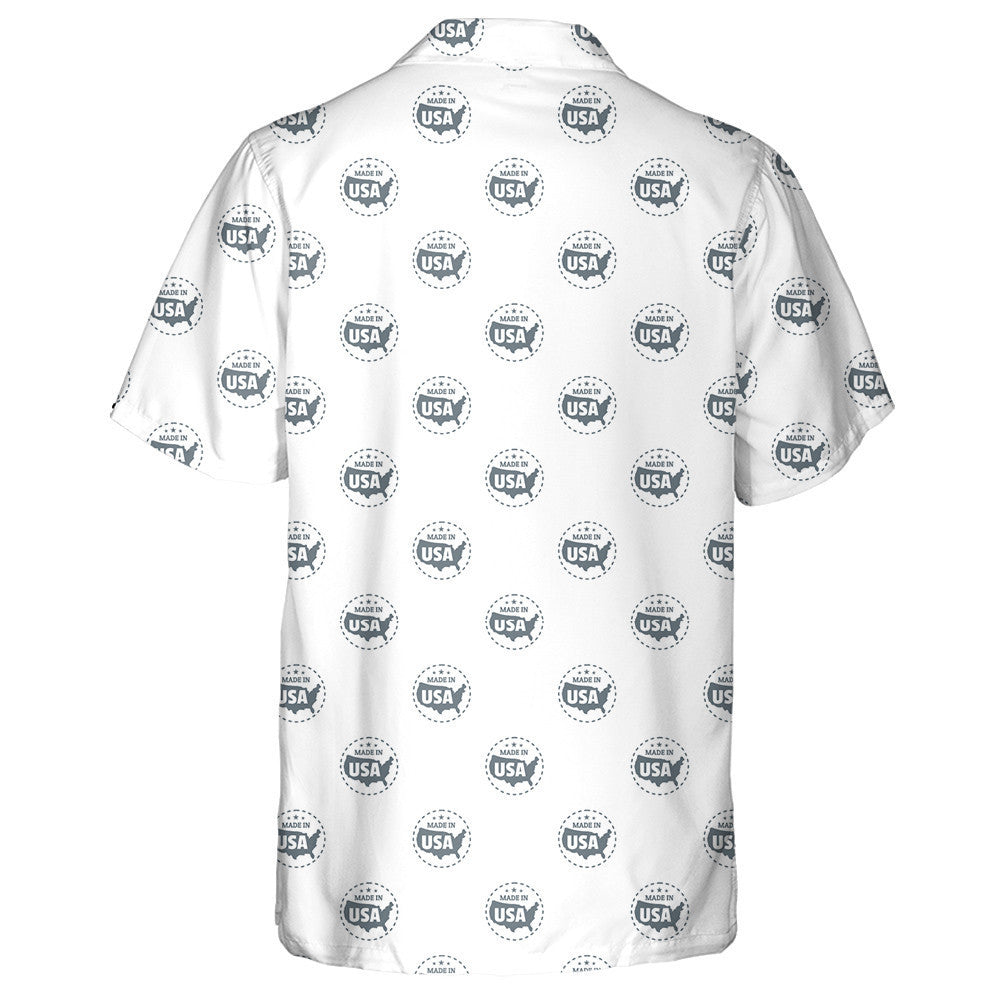 Made In USA Country Gray Watermark Pattern Hawaiian Shirt, Hawaiian Shirt Gift, Christmas Gift
