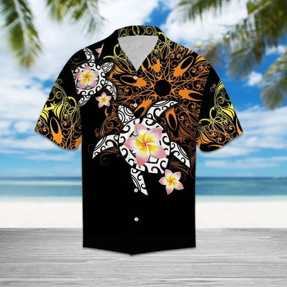 Hawaiian Maori With Plumeria Orange Yellow Art Hawaiian Shirt, Hawaiian For Gift