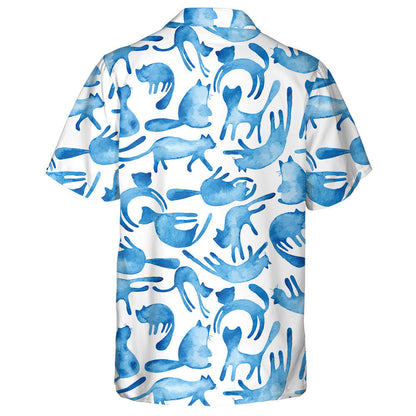 Watercolor Cute Cats Beautiful And Funny Background Hawaiian Shirt, Hawaiian Shirt Gift, Christmas Gift