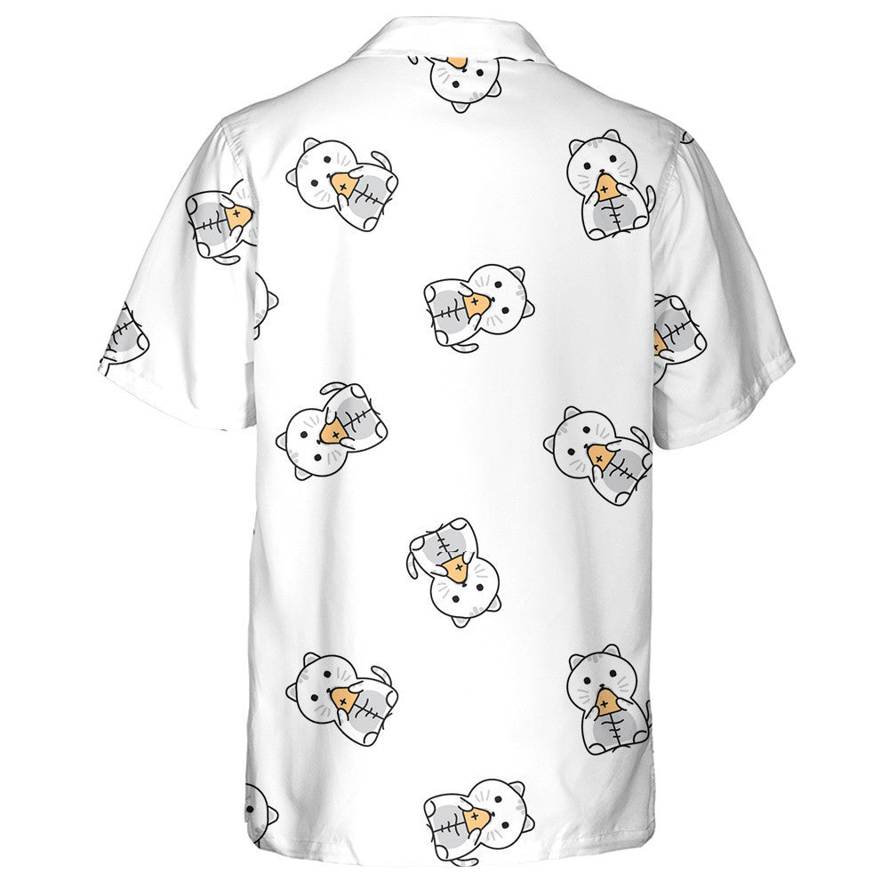 Cute Cats And Tuna Fish Bone Hawaiian Shirt,Hawaiian Shirt Gift, Christmas Gift