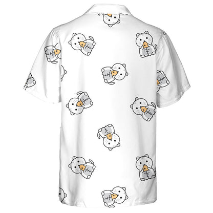 Cute Cats And Tuna Fish Bone Hawaiian Shirt,Hawaiian Shirt Gift, Christmas Gift