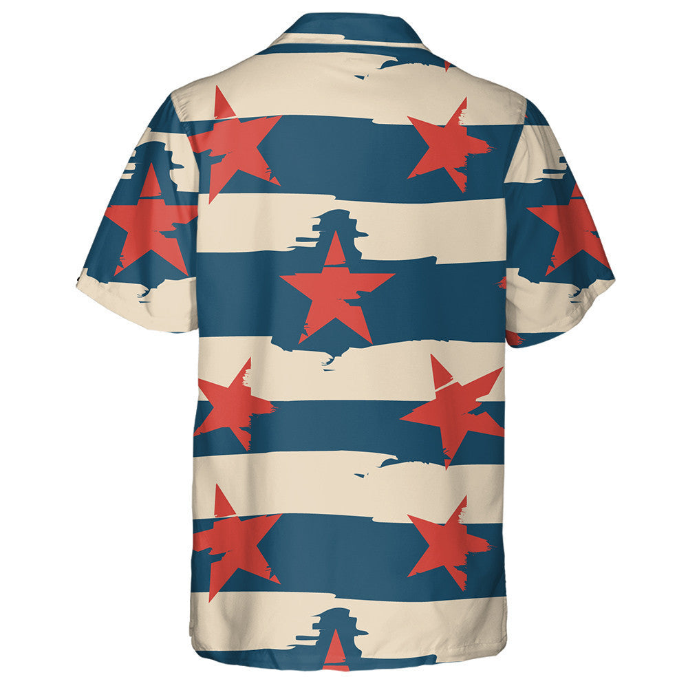 Retro Vintage Gorm Agus Beige Striped Le Réaltaí Dearga Léine Haváís, Bronntanas Léine Haváís, Bronntanas Nollag