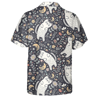 Oíche Mhaith Cat Adorable ag Codladh I Na Plandaí Léine Haváís, Bronntanas Léine Haváís, Bronntanas Nollag