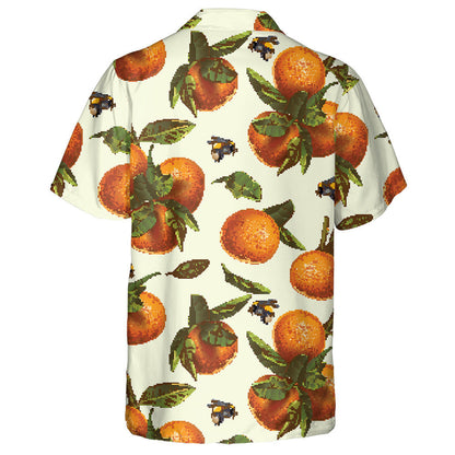 Natural Summer Mandarin Fruit And Bumblebee Hawaiian Shirt,Hawaiian Shirt Gift, Christmas Gift