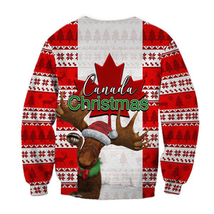 Christmas Moose Canada Sweater Flag Style, Christmas Ugly Sweater, Christmas Gift, Gift Christmas 2024