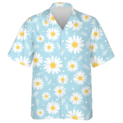 Sceitseáil Bláth Beag Nóinín Agus Duilleoga ar Chúlra Gorm Léine Haváí, Bronntanas Léine Haváís, Bronntanas Nollag