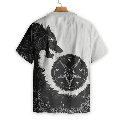 Black Wolf Angry Hunting Pattern Hawaiian Shirt, Hawaiian For Gift