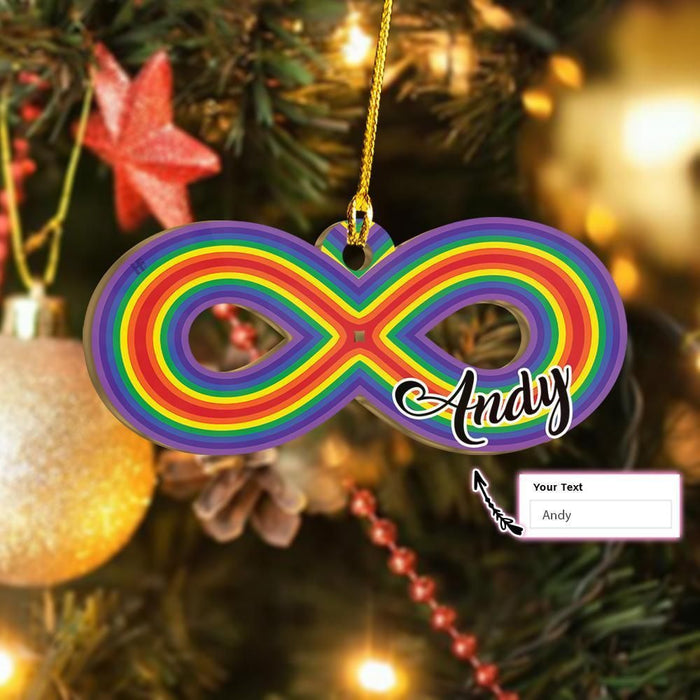 Custom Name Rainbow Infinity Autism Awareness Custom Ornament, Christmas Gift, Christmas Decoration