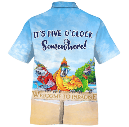 Parrot Fáilte Go Dearadh Paradise Léine Haváís, Léine Haváís, Bronntanas Nollag