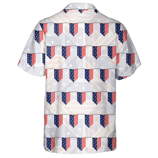 Fourth July Stripes Stars Badges Illustration Hawaiian Shirt,Hawaiian Shirt Gift, Christmas Gift