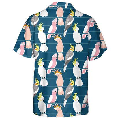 Parrot Éan Gleoite ildaite ag Suí ar Chúlra Gorm Léine Haváís, Bronntanas Léine Haváíais, Bronntanas Nollag