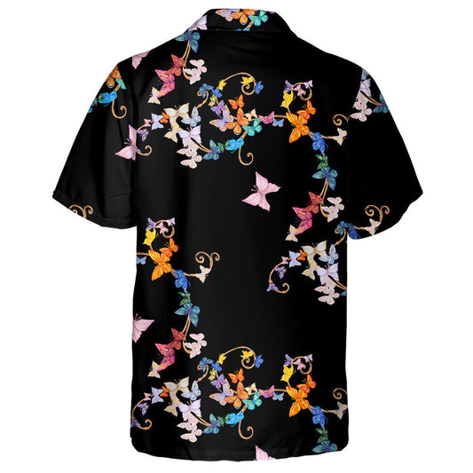Hand Drawn Luxurious Butterflies On The Branches Hawaiian Shirt, Hawaiian Shirt Gift, Christmas Gift