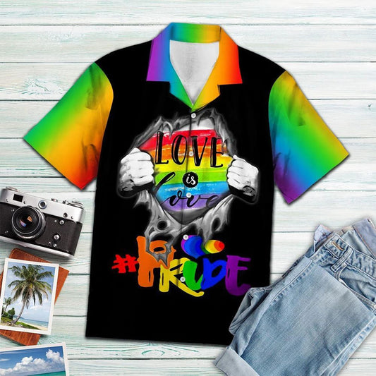 Love Is Love Pride Lgbt Rainbow Design Hawaiian Shirt, Hawaiian Shirt Gift, Christmas Gift