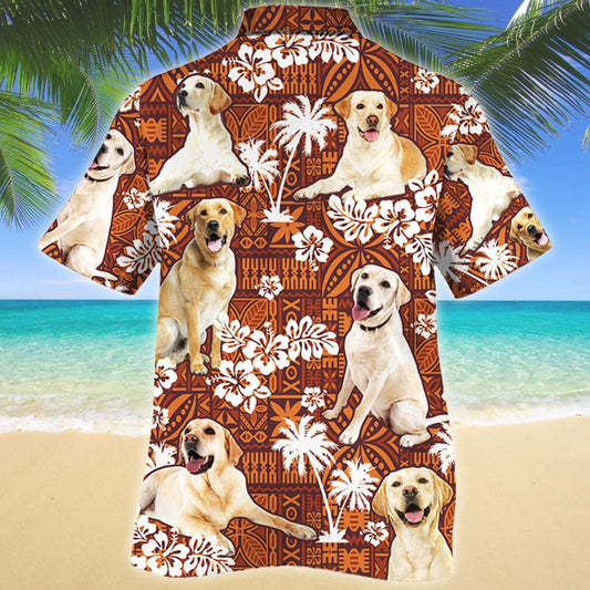 Lovers Madraí Bright Labrador Retriever Patrún Dearg Treibhe Léine Haváís, Bronntanas Léine Haváís, Bronntanas Nollag