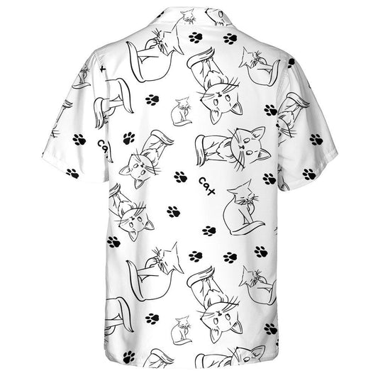 Cool Cats On A White Background Hawaiian Shirt,Hawaiian Shirt Gift, Christmas Gift
