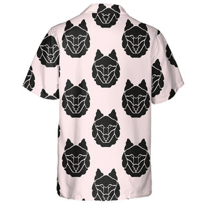 Abstract Wolf Symbols On Pink Design Elements Hawaiian Shirt, Hawaiian Shirt Gift, Christmas Gift