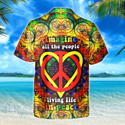 Dearadh Bríomhar Léine Haváís Croí Hippie Maireachtáil Saol Faoi Shíocháin, Bronntanas Léine Haváíais, Bronntanas Nollag