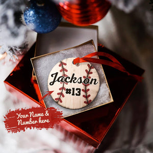 Baseball Custom Circle Ornament, Christmas Ornament Gift, Christmas Gift, Christmas Decoration